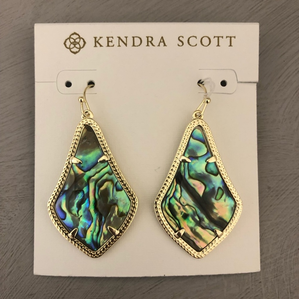 Kendra Scott Alex Gold Drop Earrings Abalone Shell